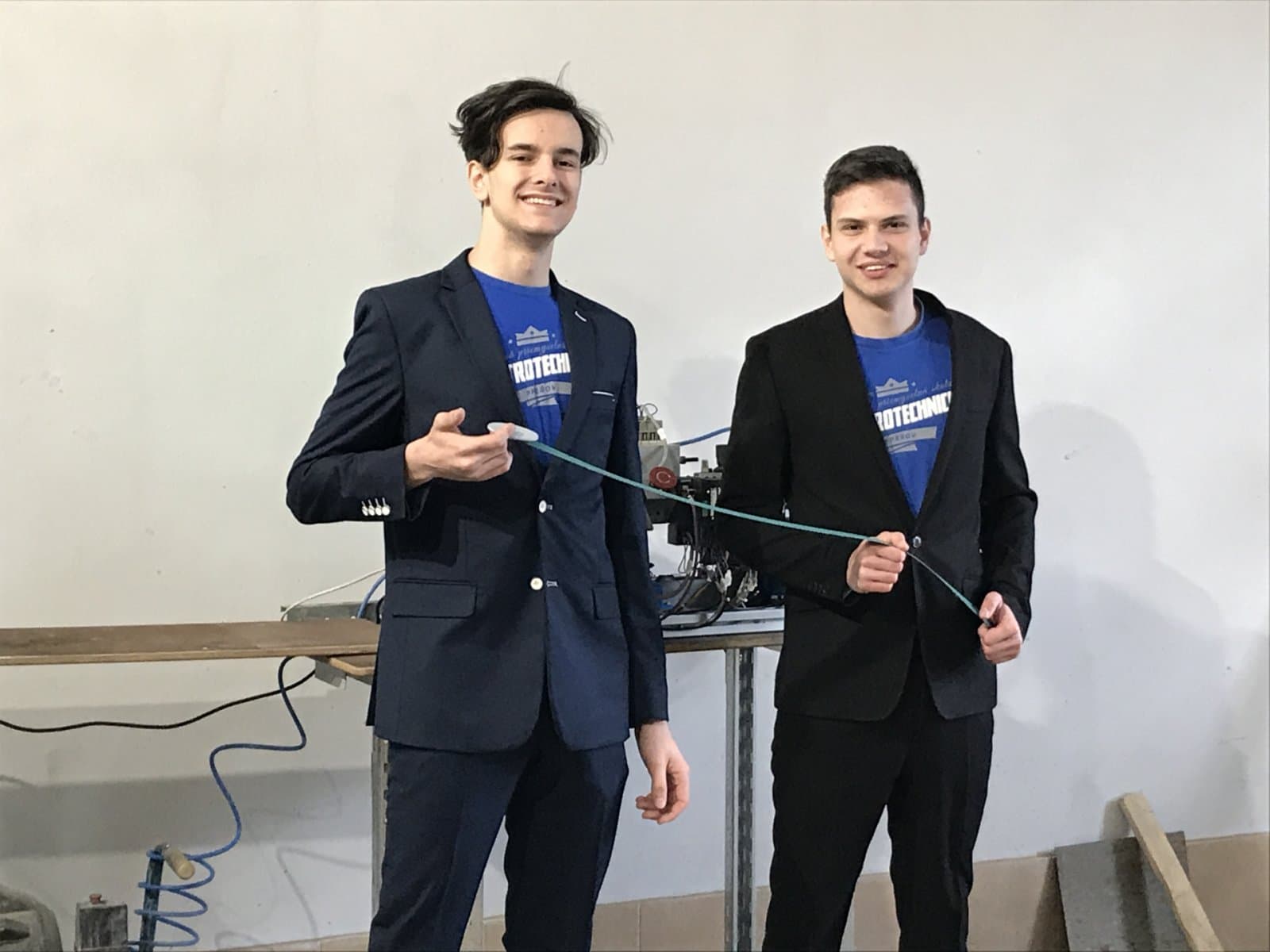 Student team at the SYGA 2021 final with the production-line project