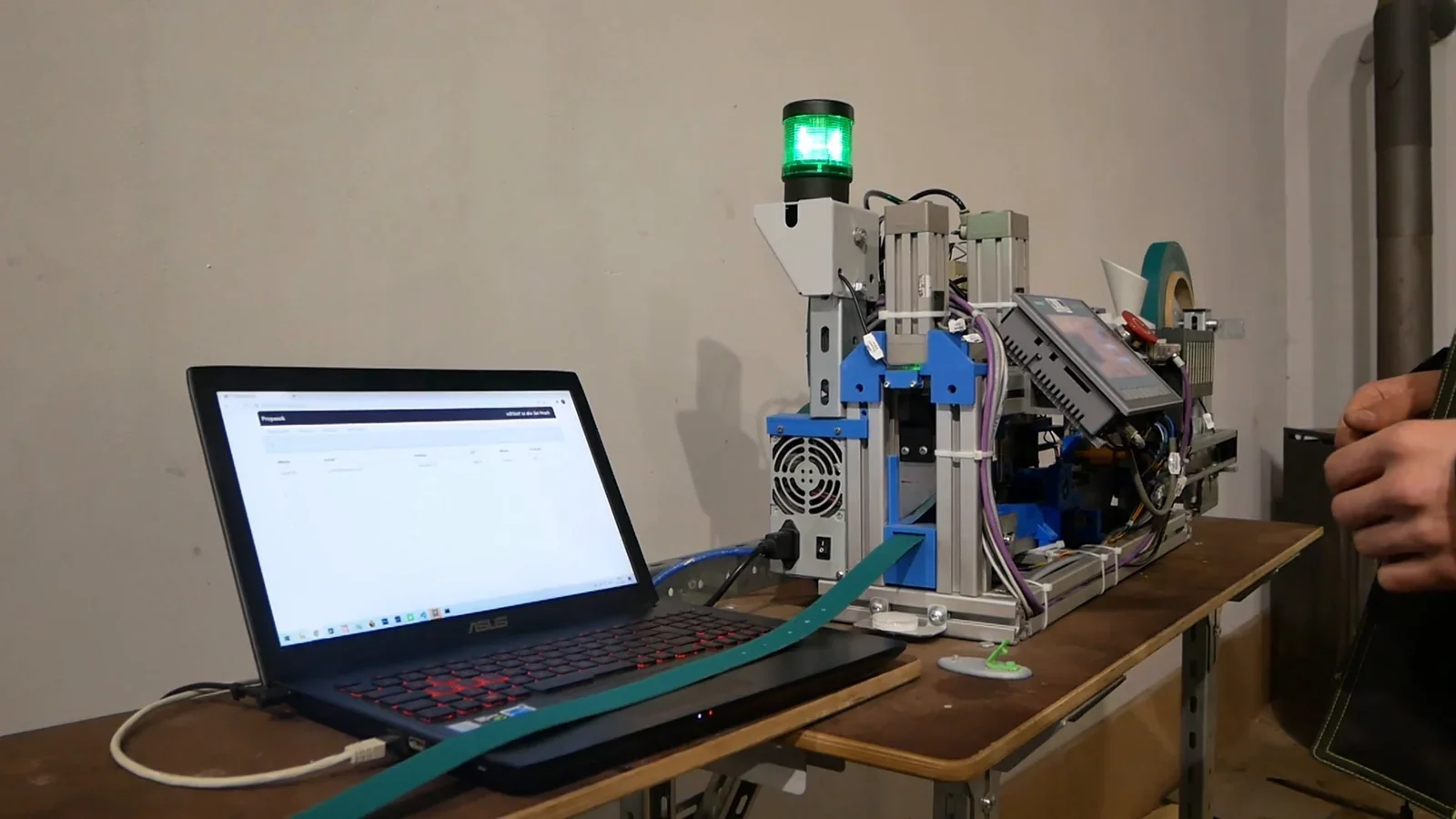 Student belt-production machine