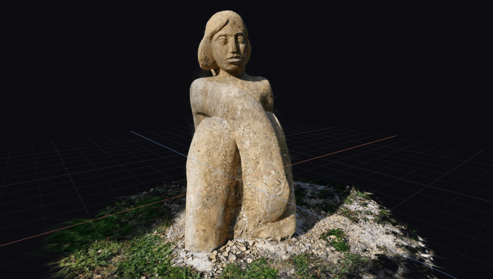 Statue rendered as a Gaussian scene in Splatfiction